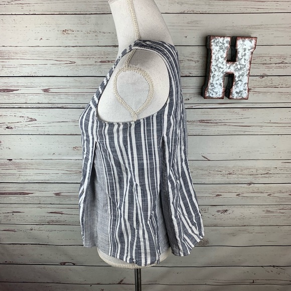 MADEWELL Blue And White Striped Top Size 2 - Picture 3 of 8
